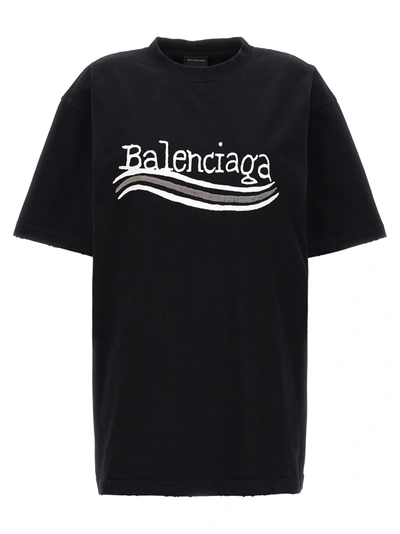 Shop Balenciaga Hand Drawn Political Campaing T-shirt In Black