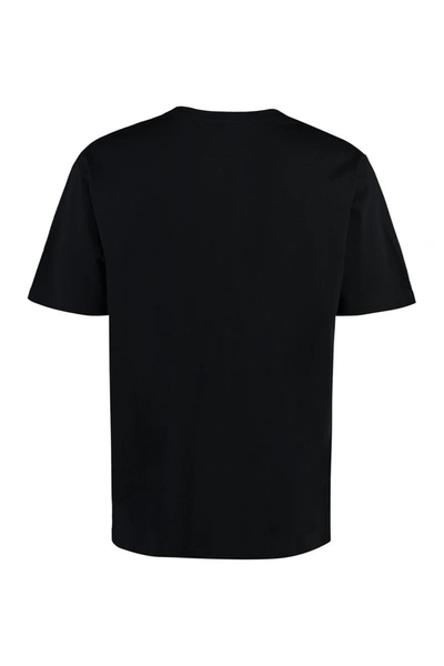 Shop Balmain Cotton Crew-neck T-shirt In Black