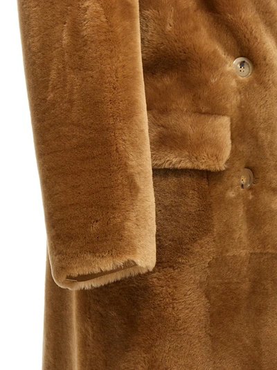 Shop Blancha ® 'merino Straight' Long Fur Coat In Beige