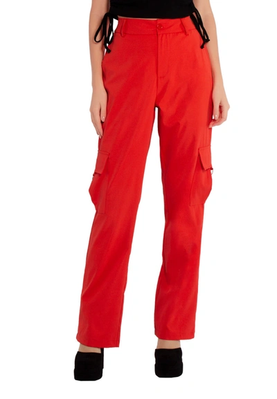 Shop London Rag High Waist Cargo Pants In Orange