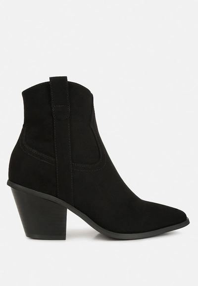 Shop London Rag Elettra Ankle Length Cowboy Boots In Black