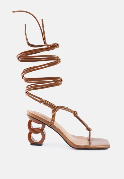Shop London Rag Cassino Thong Chain Heel Sandals In Multi
