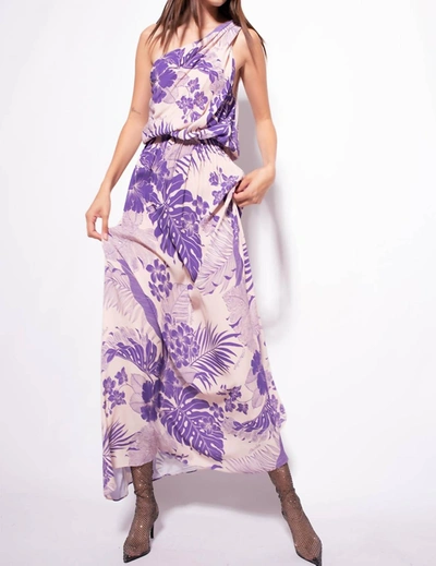 Shop Pinko Agave Dress In Nude/purple In Multi