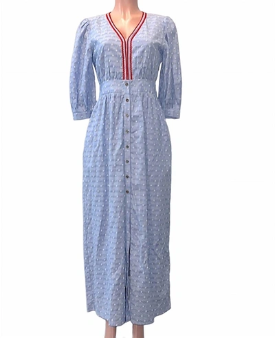 Shop Btfl-life Edna Puff Sleeve Maxi Dress In Blue