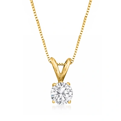Ross-simons Diamond Solitaire Necklace In 14kt Yellow Gold In Gold