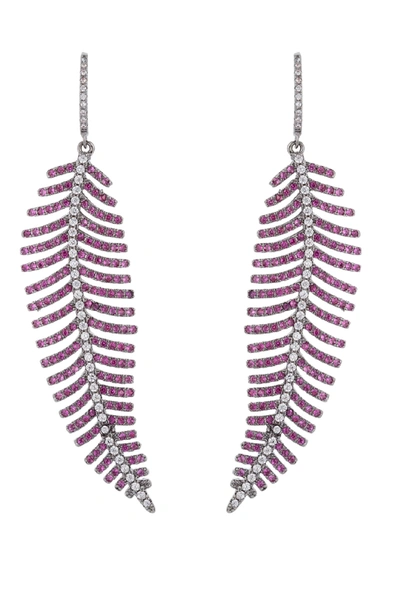 Eye Candy La Luxe Collection Cz Dangle Earrings In Purple