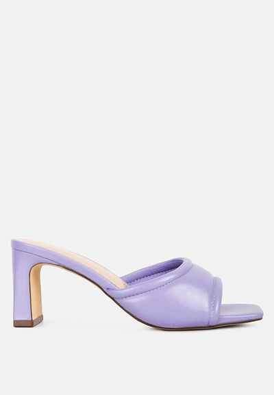 Shop London Rag Celine Quilted Italian Block Heel Sandals In Purple