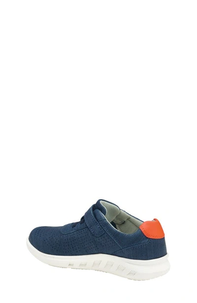 Johnston & Murphy Kid's Activate U-throat Hook & Loop Sneaker In Navy Full Grain