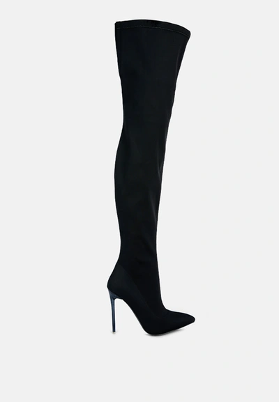 London Rag Lolling High Heel Long Boots In Black