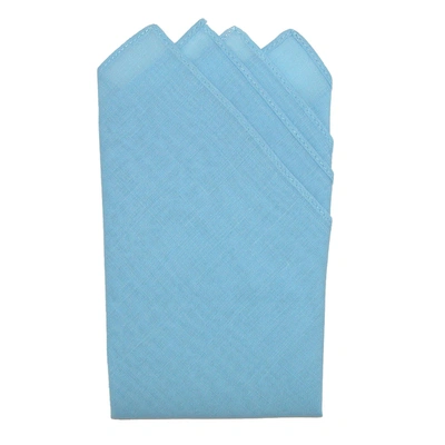 Shop Crookhorndavis Linen Pocket Squares In Blue