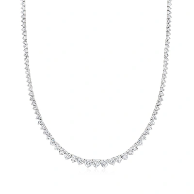 Shop Ross-simons Graduated Lab-grown Diamond Tennis Necklace In 14kt White Gold In Multi
