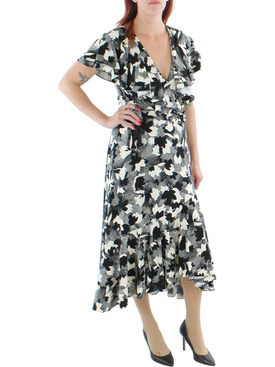 Shop Lauren Ralph Lauren Womens Jersey Printed Wrap Dress In Multi