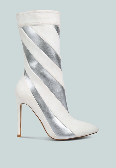 London Rag Whistles Straps Ankle Stilletos In White