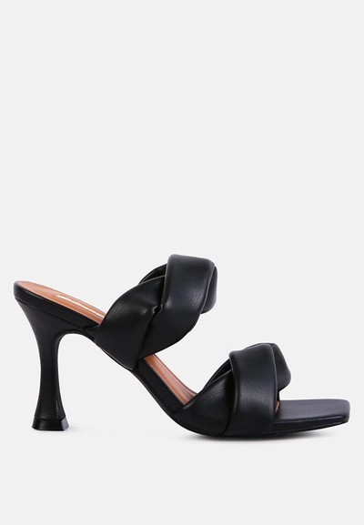 Shop London Rag Glam Girl Twisted Strap Spool Heeled Sandals In Black