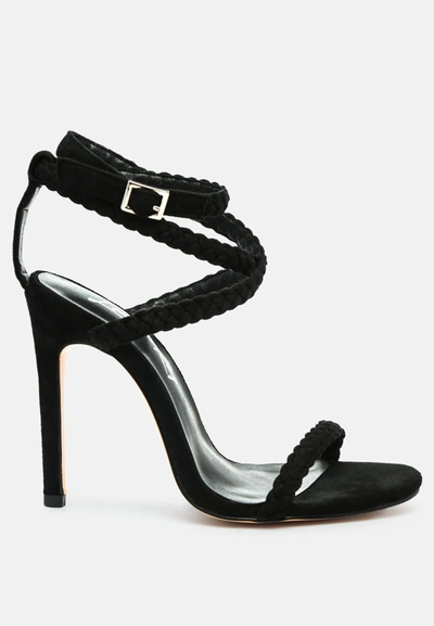Shop London Rag Sherri Suede Stiletto Sling-back Sandals In Black