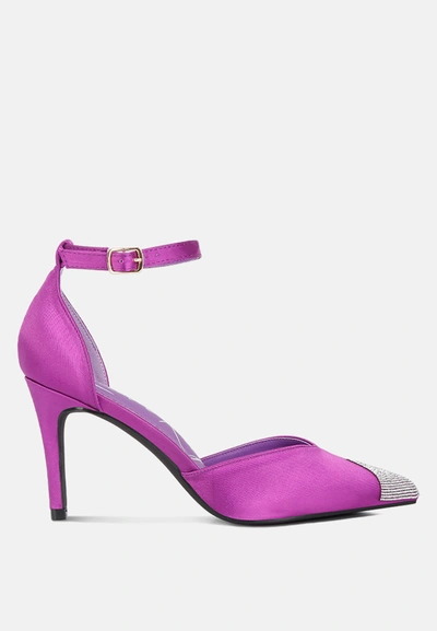 London Rag Everalda Toe Cap Embellished Sandals In Purple