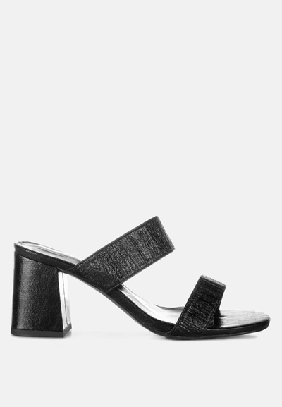 London Rag Artemisa Block Heel Slip On Sandals In Black