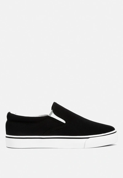 London Rag Laszlo Canvas Slip On Sneakers In Black