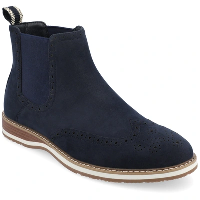 Shop Vance Co. Thorpe Wingtip Chelsea Boot In Blue