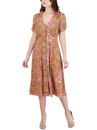 Shop Bcbgeneration Womens Paisley Calf Midi Dress In Multi