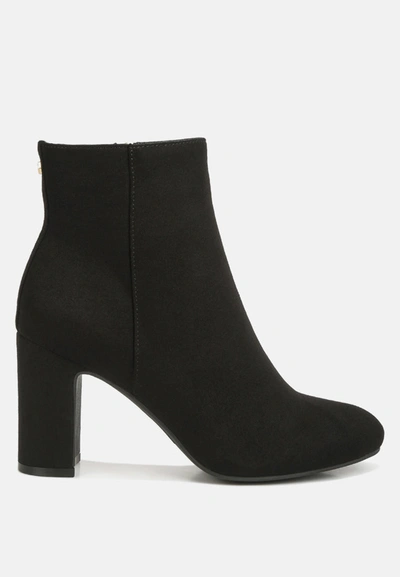 London Rag Alysia Block Heel Ankle Boots In Black
