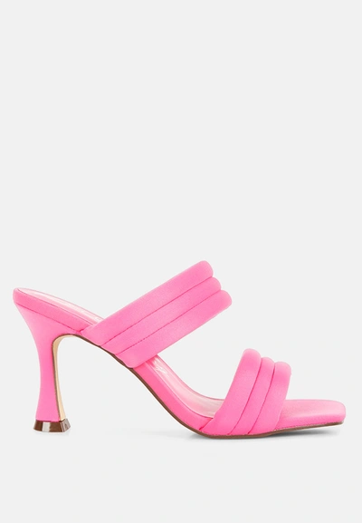Shop London Rag New Crush Quilted Spool Heel Sandals In Pink