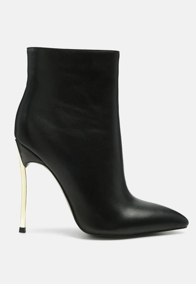 London Rag Siren Shine Patent Faux Leather Stiletto Boots In Black