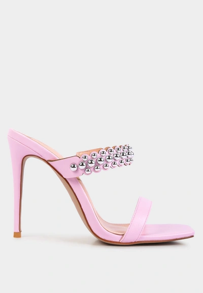 London Rag Bandy High Heel Metal Ball Sandals In Pink