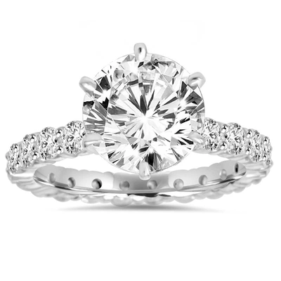 Shop Pompeii3 5.50ct Diamond Eternity Engagement Ring 14k White Gold In Silver