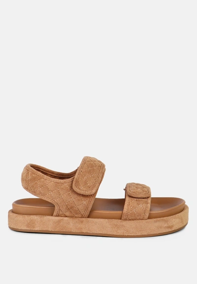 Shop London Rag Anvil Quilted Platform Sandals In Brown