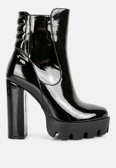 Shop London Rag High Key Collared High Heel Ankle Boot In Black