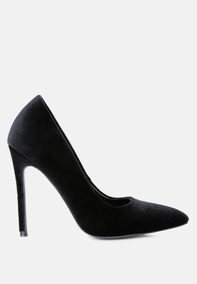 Shop London Rag Janessa Velvet Stiletto Heel Pumps In Black