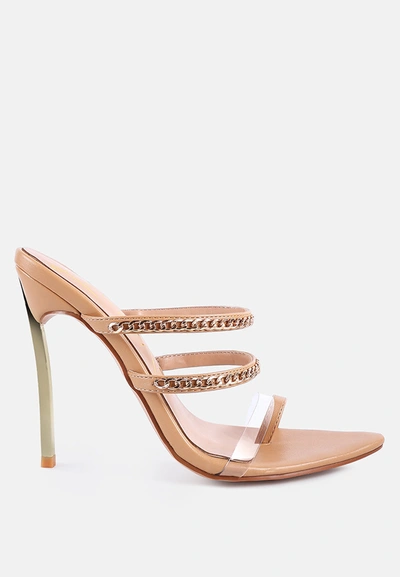 London Rag Tickle Me High Heeled Toe Ring Sandals In Multi