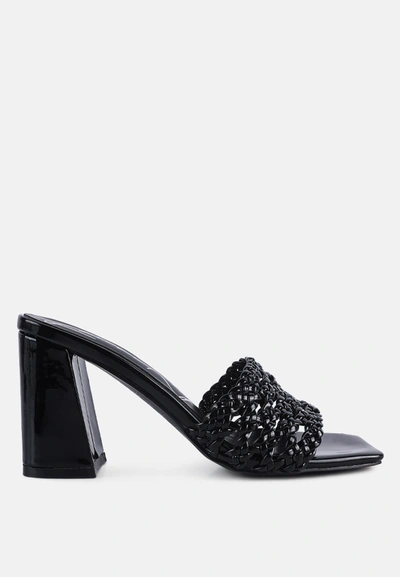 Shop London Rag Adorbs Braided Straps Slip On Sandals In Black