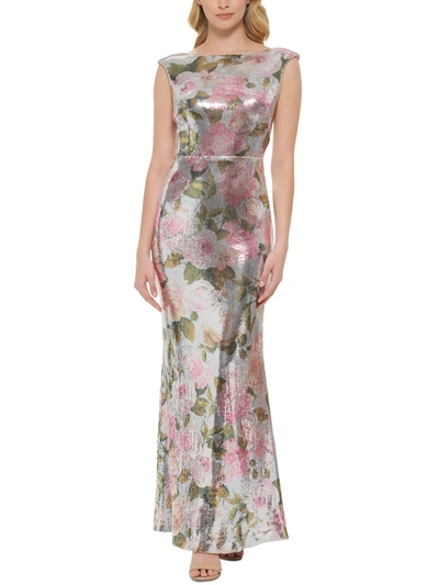 Shop Eliza J Womens Sequined Sleeveless Evening Dress In Multi
