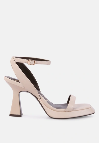 LONDON RAG FIVE STAR ANKLE STRAP KITTEN HEEL SANDALS 