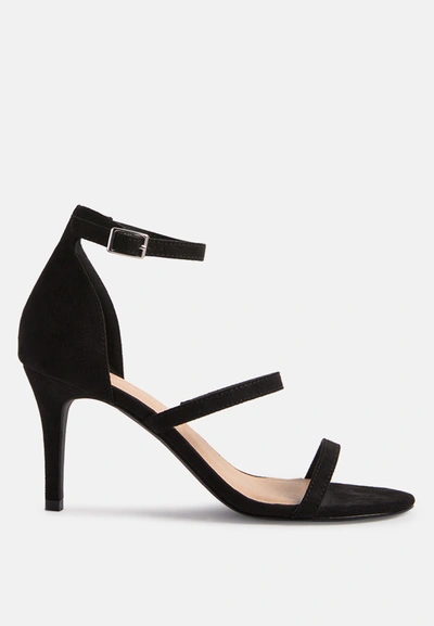 Shop London Rag Kazaki Mid Heel Ankle Strap Sandals In Black