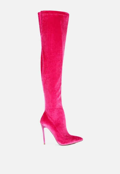 Shop London Rag Madmiss Stiletto Calf Boots In Pink