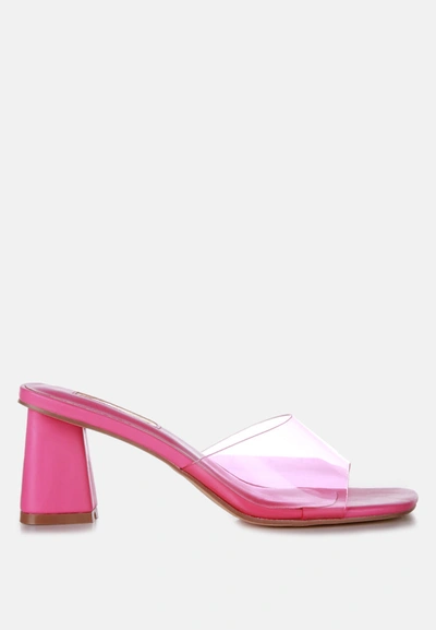 Shop London Rag Clear Flirt Clear Strap Slip On Heels Sandals In Pink