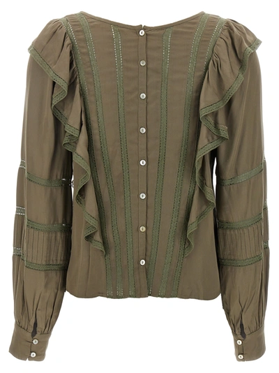 Shop Loveshackfancy Devika Shirt, Blouse In Green