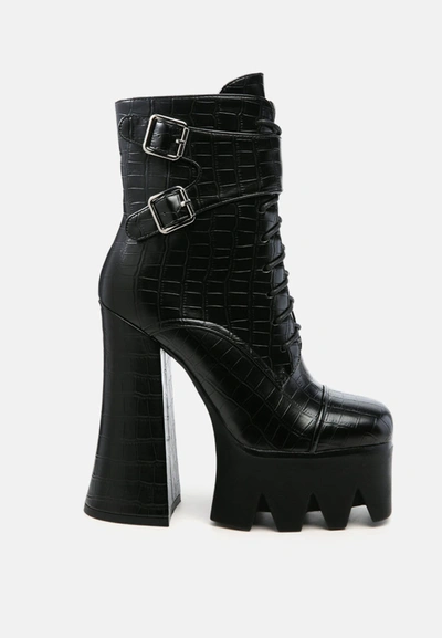 London Rag Stomper Trucker Block Boot In Black