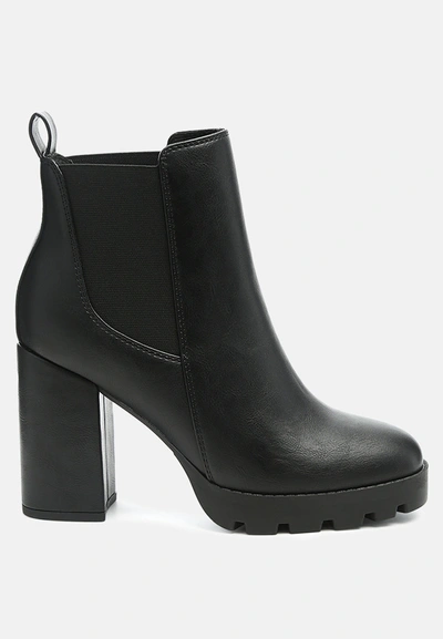 London Rag Sonia Block Heeled Boots In Black