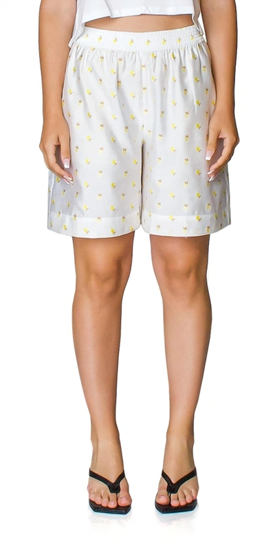 Shop Stine Goya Asuka Shorts In Jasmine White In Multi