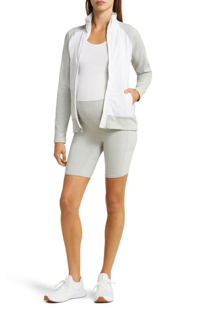 Shop Anook Athletics Georgia Maternity Track Jacket In Cloud
