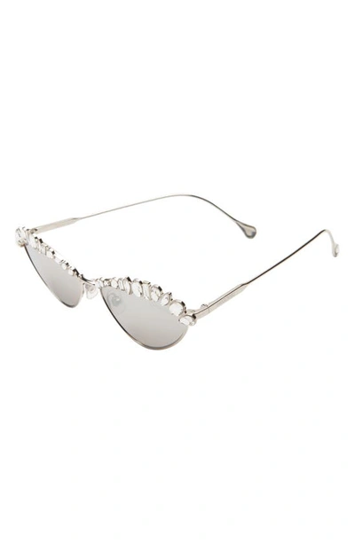 Shop Swarovski 55mm Oval Sunglasses In Silver