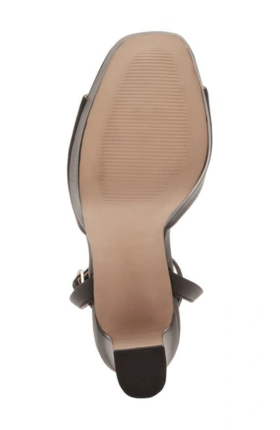 Steve Madden Assured Ankle Strap Platform Sandal In Black Leat