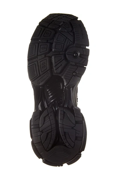 Balenciaga Futuristic Black Sneakers With Textured Overlays And Chunky Sole In Black