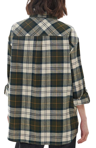 Shop Barbour Elishaw Plaid Cotton Button-up Tunic Shirt In Ancient Tartan