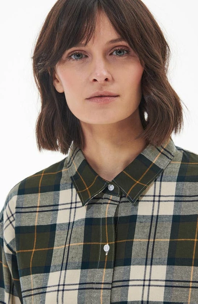 Shop Barbour Elishaw Plaid Cotton Button-up Tunic Shirt In Ancient Tartan