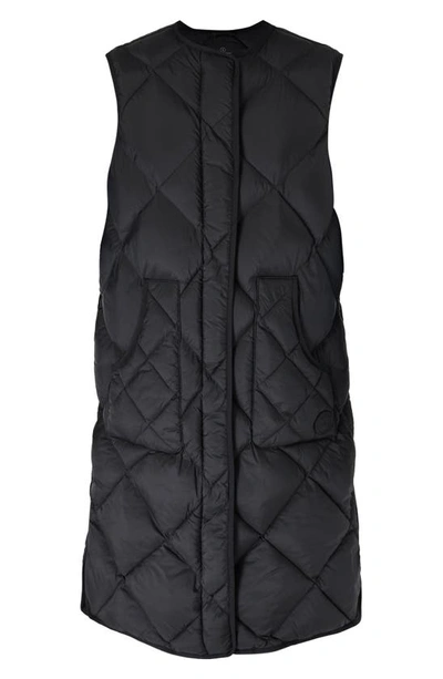 Shop Sweaty Betty Downtown Quilted Longline Vest In Black
